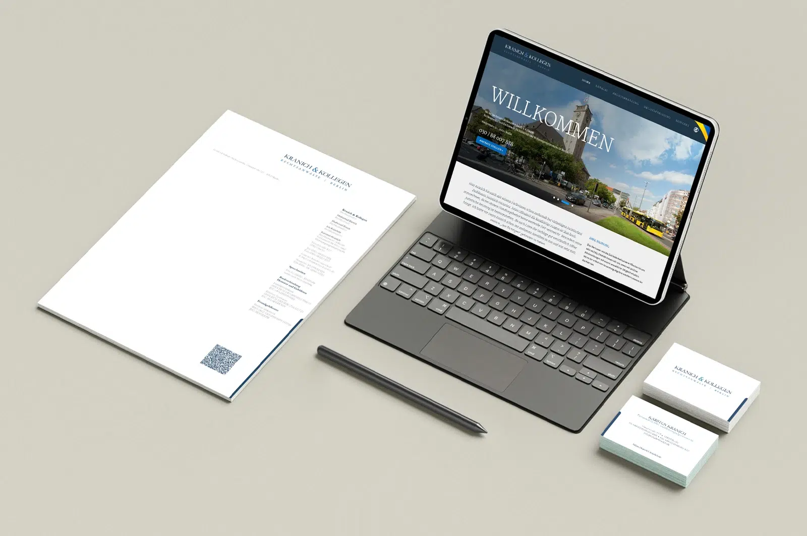 Corporate Design Branding Anwaltskanzlei Kranich