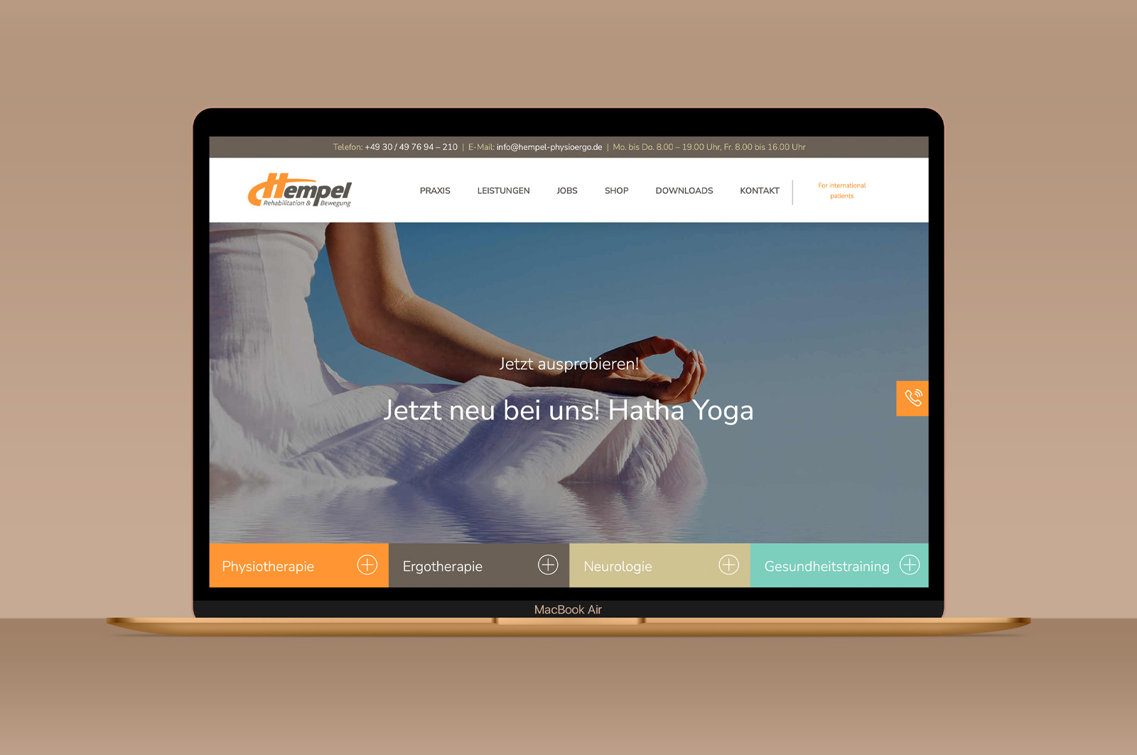 Webdesign Berlin Medizinbranche Physiotherapie