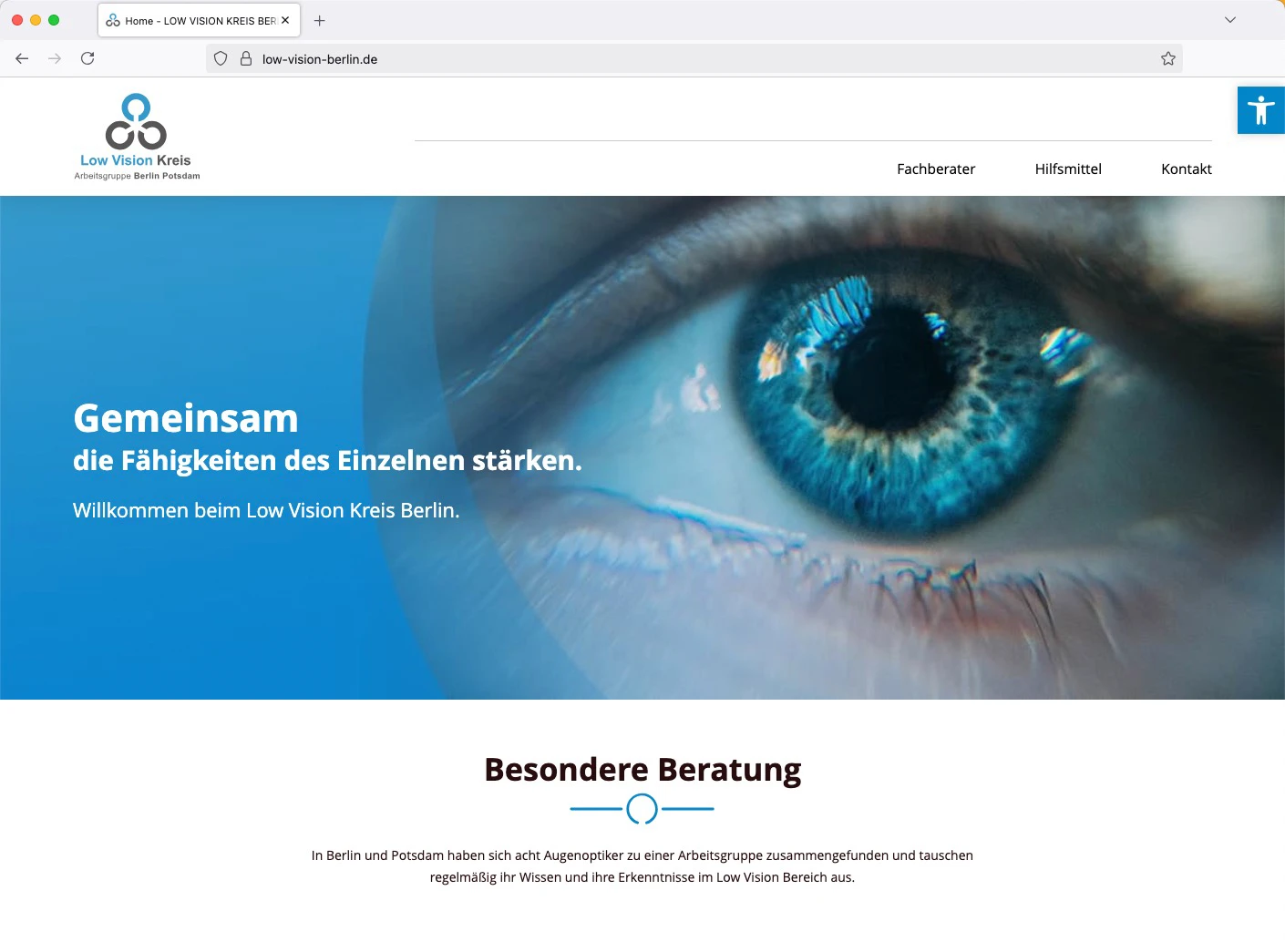 Webdesign Berlin Beispiel für eine barrierefreie Website