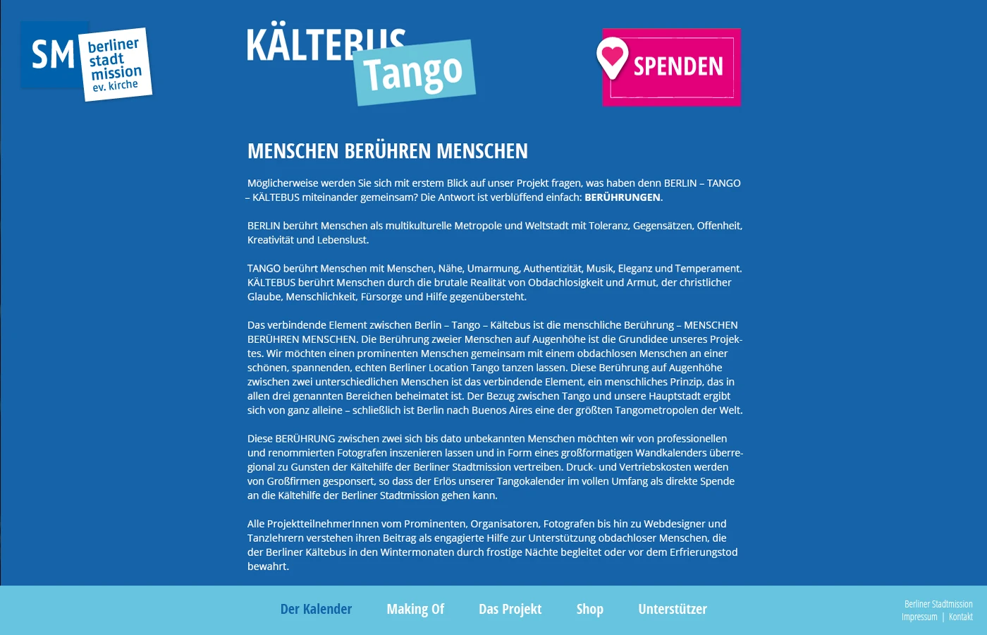 Webdesign Berlin Website-Gestaltung Berliner Stadtmission Kältebustango