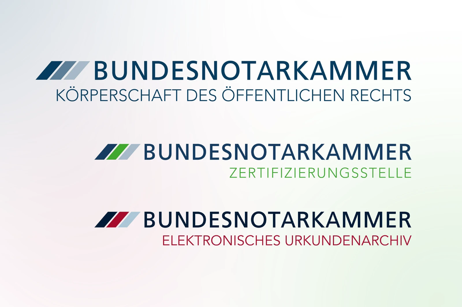 Logogestaltung Branding Bundesnotarkammer Grafikdesign