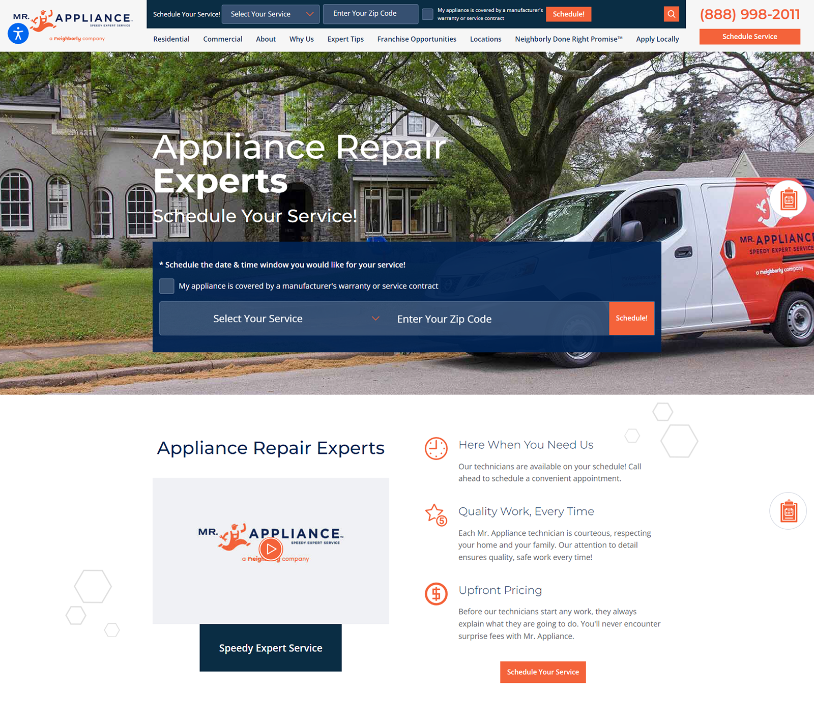 Webdesign für handwerker Berlin Beispiel Mr Appliance